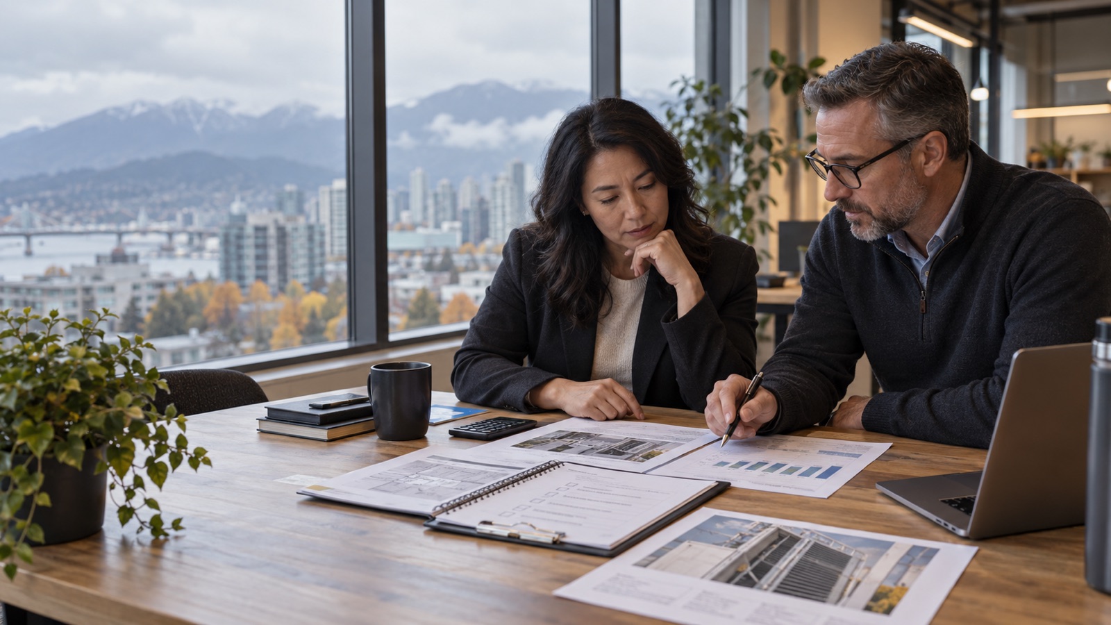Vancouver business leaders reviewing a pre-winter plan for BC Hydro business incentives